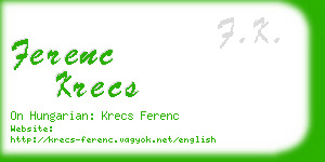 ferenc krecs business card